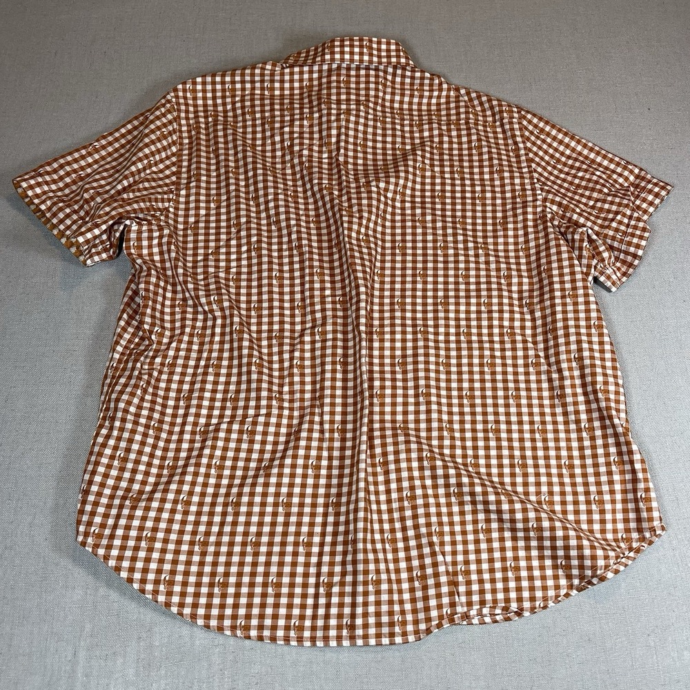 Robert Graham Shirt Mens‎ 3XL White Burnt Orange Check Short Sleeve Classic Fit - Picture 9 of 12